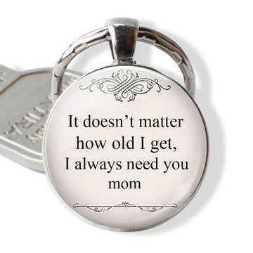 I Need You Mom Keychain Pendant Fashion Vintage Car Keyring Ornament Bag Purse Charm Accessories Mothers Day Gifts