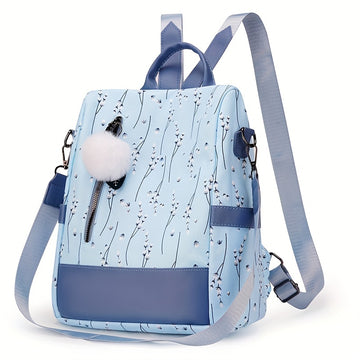 Backpack Purse For Women - Floral Print Shoulder Bag - School Bag