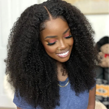 Kinky Curly Human Hair Wig – Glueless Wear & Go 4x4/13x4/13x6 Lace Front Wig, Long Brazilian Remy Hair for Women