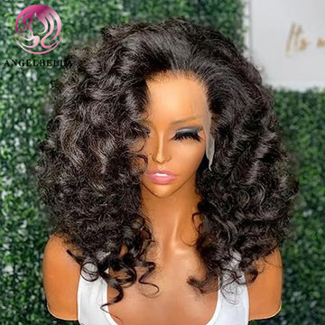 Natural Human Hair Wigs Full Lace Human Hair Wigs Bobs 360 Loose Deep Wave Wig