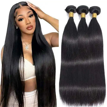 Natural Unprocessed Virgin Human Hair Bone Straight Nature Color Machine Double Genius Weft Bundles