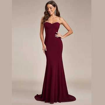 2025 New Style High Quality Cherry Red Mermaid Wedding Dress off Shoulder Backless Bridal Gown Plus Size
