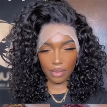 Brazilian Virgin Hair Wig 250% High Density Full Lace Front Human Wig HD Lace Color Water Style Raw Kinky Curly