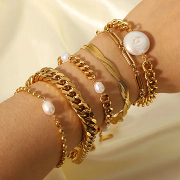 Bracelet Simulated Dainty Gold Shell Bracelet Beach Vacation Leisure Jewelry for Women 18k Gold