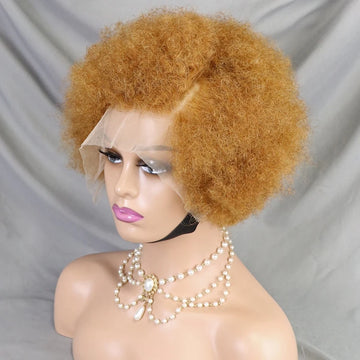 Afro Kinky Curly Brazilian Human Hair Wear Go Pre-Plucked Short Kinky Straight