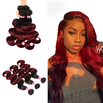 Hair Brazilian Wavy Indian T1B Burgundy 99j Ombre Human Hair Extensions 3 Bundles 10A Brazilian Virgin Hair Body Wave