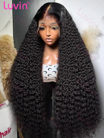 Transparent Water Wave 13x6 Lace Front 360 Lace Curly Wigs For Women Human Hair PrePlucked 13x4 Deep Wave Lace Frontal Wig