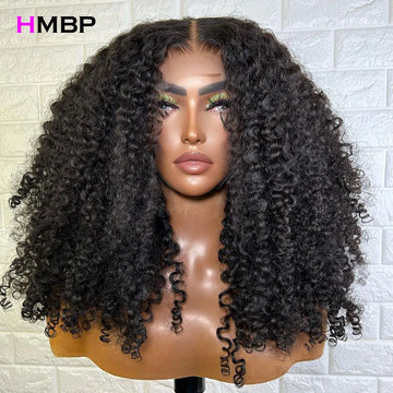 Kinky Curly Human Hair Wig – 13x4/13x6 HD Transparent Lace Frontal, Pre-Plucked Brazilian Remy Wig (180% Density)