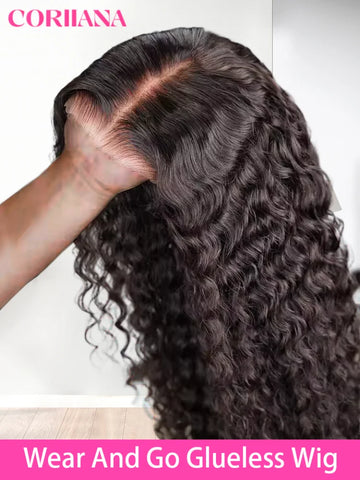 250 Density Wear And Go Deep Wave Glueless Wig Human Hair For Women 7x5 13x6 Hd Frontal Curly Lace Front Wigs