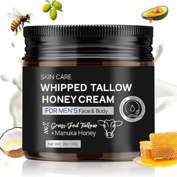 Whipped Beef Tallow Honey Face Cream – Deep Moisturizer for Men (50ml)