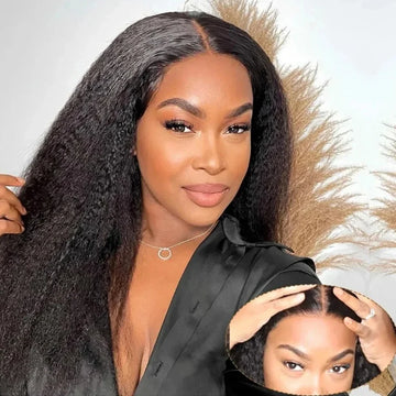 30inch Best Kinky Straight Lace Front Wig HumanHair 13x6 Transparent Lace Frontal Yaki Straight Brazilian Glueless Wig For Women