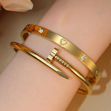 Stainless Steel Gold Color Bracelet Ladies Jewelry