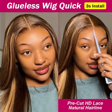 Highlight Glueless Wig Human Hair Ready To Wear And Go For Women 13x6 Hd Frontal Straight Honey Blonde Lace Front Wigs