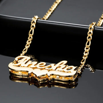 Necklace for Women Men Nameplate Layer 3D Necklace Stainless Steel Jewelry