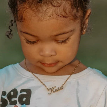 Vnox Custom Name Necklaces for Girls Boys, Stainless Steel Personalized Baby Nameplate Chokers Collar Gift Jewelry