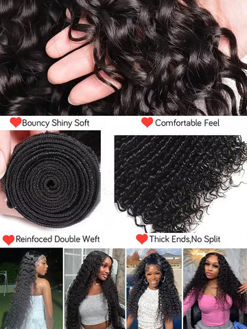 14A Deep Wave Human Hair Bundles Burmese Curly Hair Weaving 30 32 Inch Natural Human Hair Remy Loose Deep Wave Hair Bundles