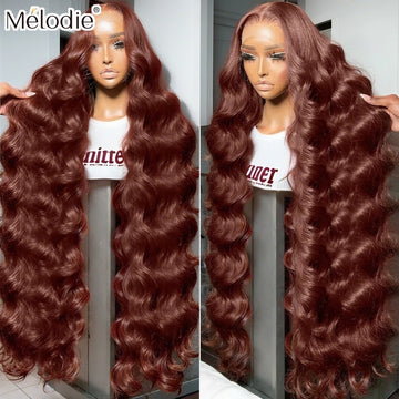 220 Density Reddish Brown 13x6 HD Lace Front Wigs Human Hair 13x4 Body Wave Colored Lace Frontal Wig 13x6 Chocolate Borwn Wig