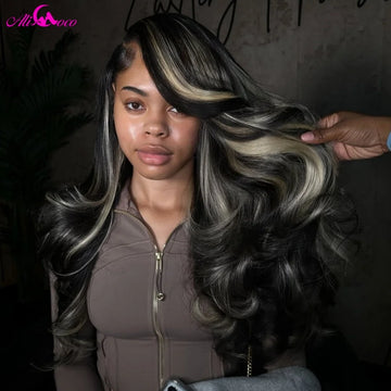 12A Blonde Highlight Wig Human Hair 13X4 13x6 Body Wave Lace Frontal Human Hair Wigs Pre plucked 180% Density