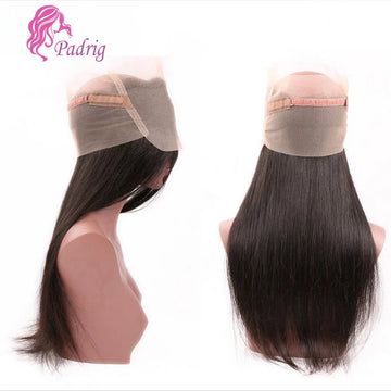 22 Inch Straight Human Hair 360 Lace Frontal Transparent Swiss Lace Pre-Plucked Brazilian Virgin Hair Full End Natural Color