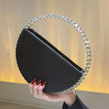 Leather Lining, Solid Color, Elegant Party Prom Wedding Handbag for Women - Trendy and Chic Evening Purse