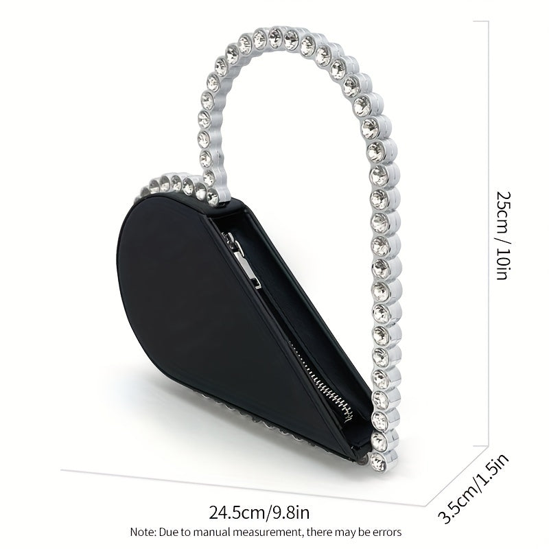 Mini Heart Shape Women's Elegant Evening Bag, Trendy Clutch Purse for Party Prom and Wedding