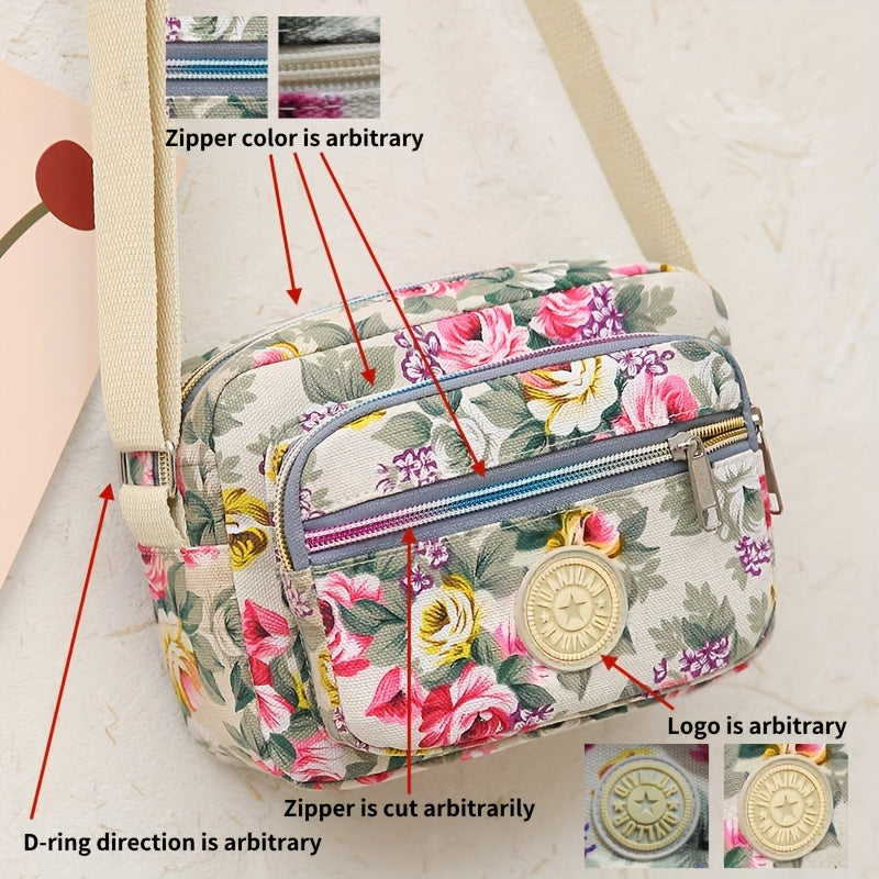 [Crossbody Bag] Soft-Sided Printed Crossbody Bag, Mini Shoulder Bag with Texture for Casual Use