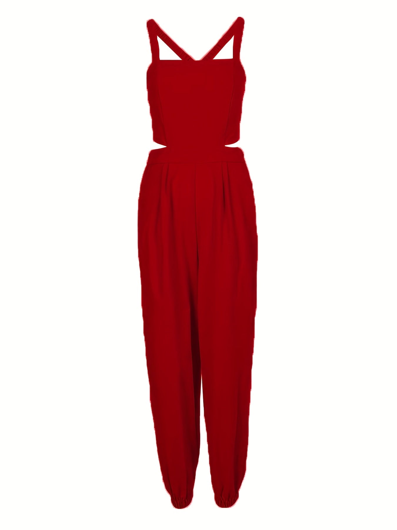 Chic Backless Jumpsuit with Slant Pockets - Casual Women's Wear