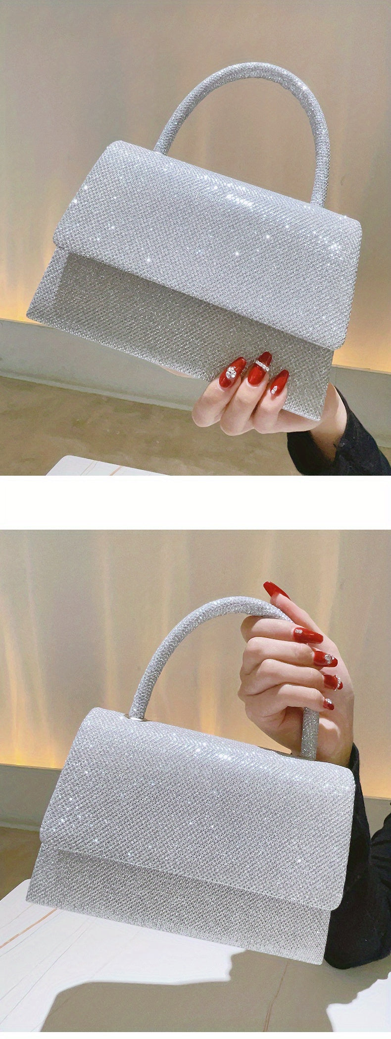 Evening Bag, Glitter Clutch Purse For Women, Sparkly Handbag For Wedding party