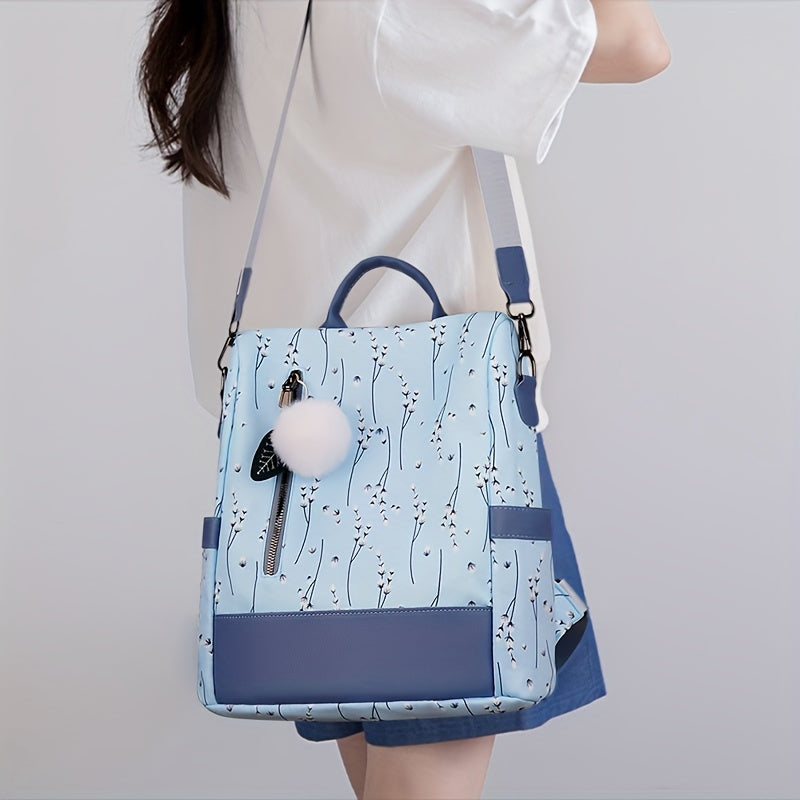 Backpack Purse For Women - Floral Print Shoulder Bag - School Bag