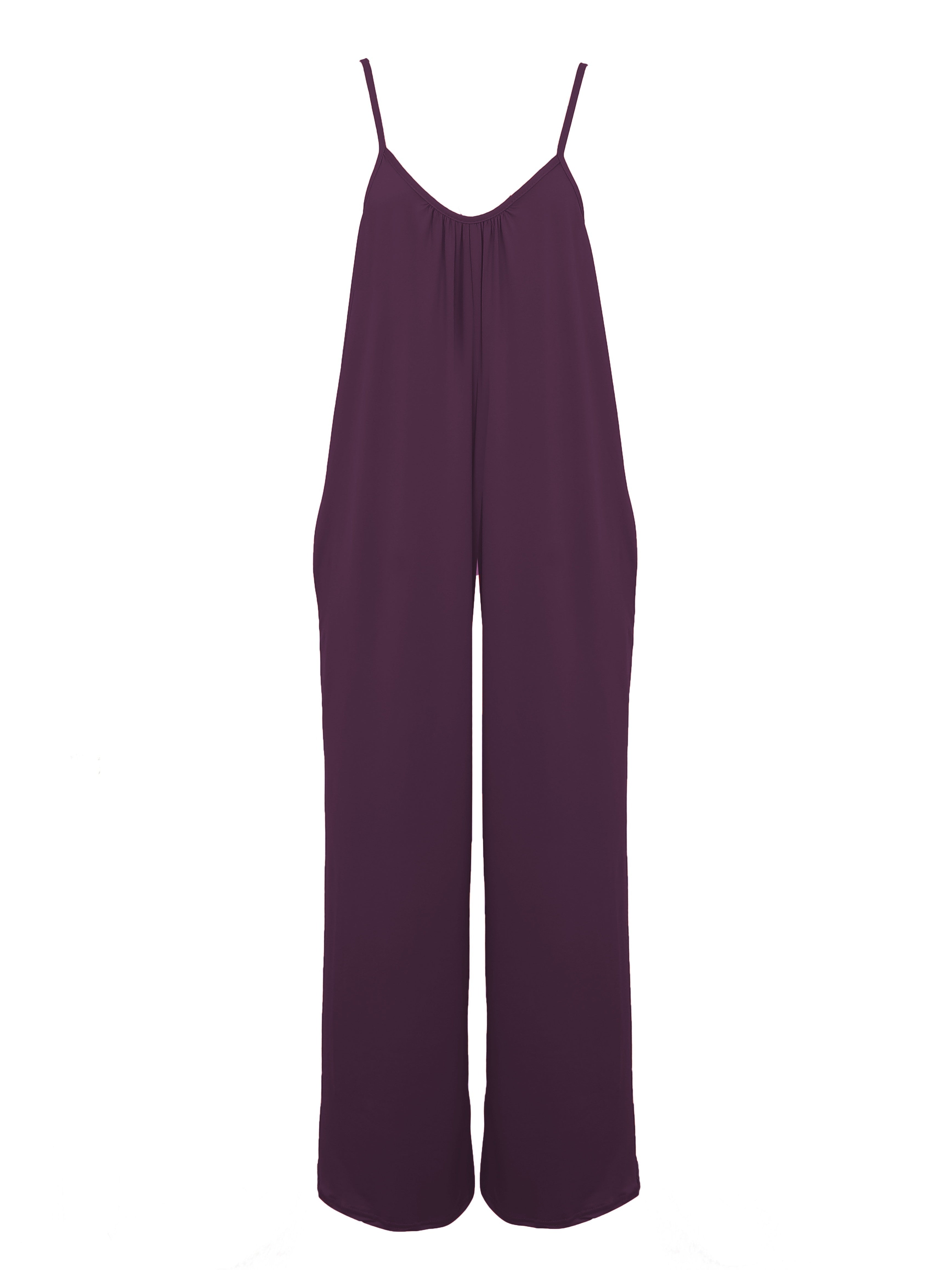 Women'S Light Blue Sleeveless Jumpsuit with Pockets - Casual Polyester Knit Fabric, V-Neck, Summer 2023, Beach Coverup, Beach Coverup Jumpsuit | Casual Style Jumpsuit | Knit Construction