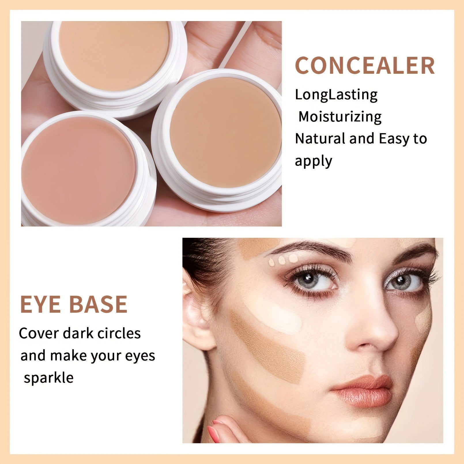 QIC Full Coverage Concealer & Foundation - Matte Finish, Natural Coverage for Dark Circles, Blemishes, & Contouring, Non-Cakey Formula, All Light Beige Types, Plant-Based Squalane, 1fl.oz, Beauty Product, Sleek Packaging, Smo