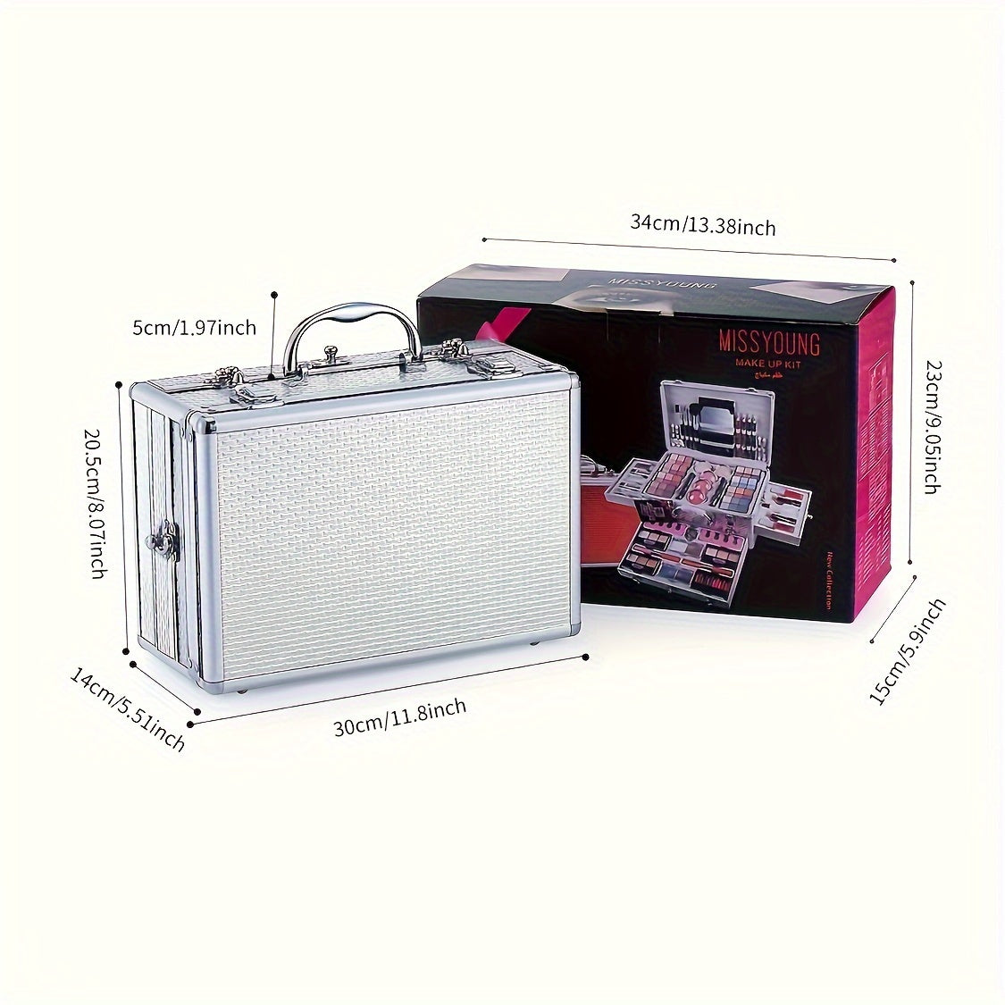 106-Piece Professional Makeup Set - Ultimate Multifunctional Beauty Kit with Eyeshadow, Lipstick, Mascara, Lip Liner, Makeup Brushes, and More - Perfect Gift for Mothers Day, Makeup Artists, and Beauty Enthusiasts