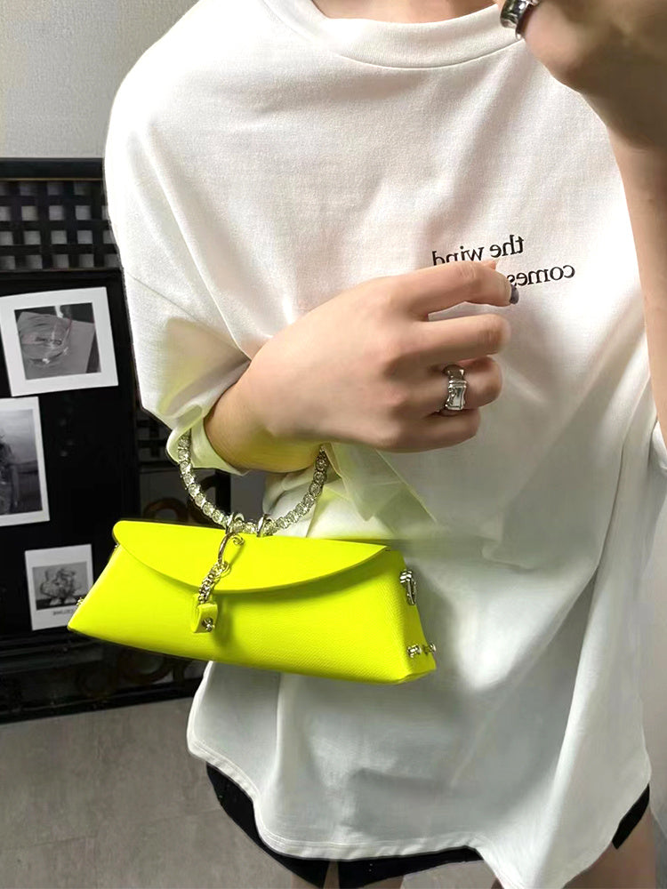 Women's Luxury Designer Clutch Handbag with Detachable Chain Strap & Closure - Synthetic Leather Rhinestone-Adorned White/Black/Green Evening Bag, Golden-Tone Hardware, Elegant Large Statement Purse for Parties, Weddin
