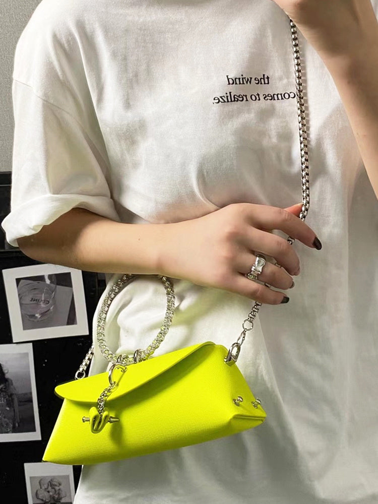 Women's Luxury Designer Clutch Handbag with Detachable Chain Strap & Closure - Synthetic Leather Rhinestone-Adorned White/Black/Green Evening Bag, Golden-Tone Hardware, Elegant Large Statement Purse for Parties, Weddin