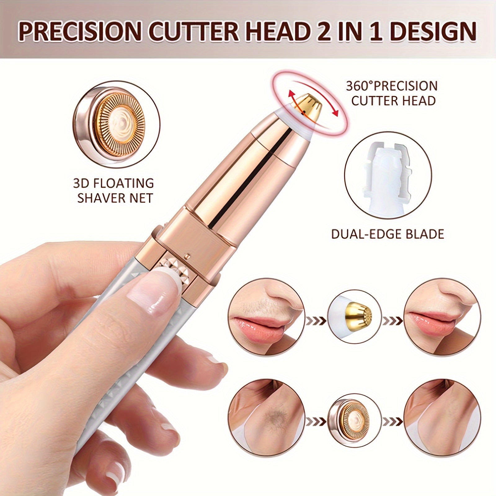 Facial Hair and Eyebrow Trimmer for Women