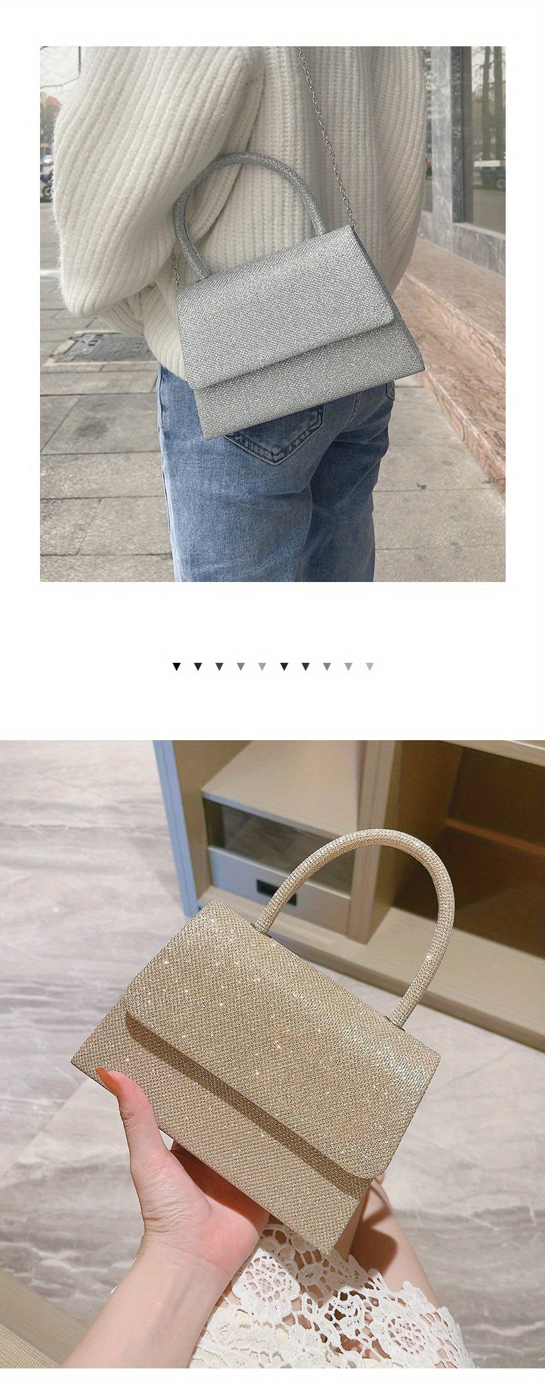 Evening Bag, Glitter Clutch Purse For Women, Sparkly Handbag For Wedding party
