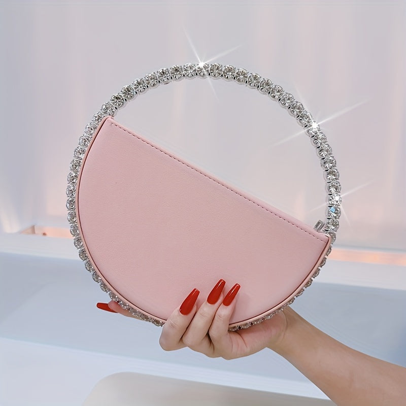 Leather Lining, Solid Color, Elegant Party Prom Wedding Handbag for Women - Trendy and Chic Evening Purse