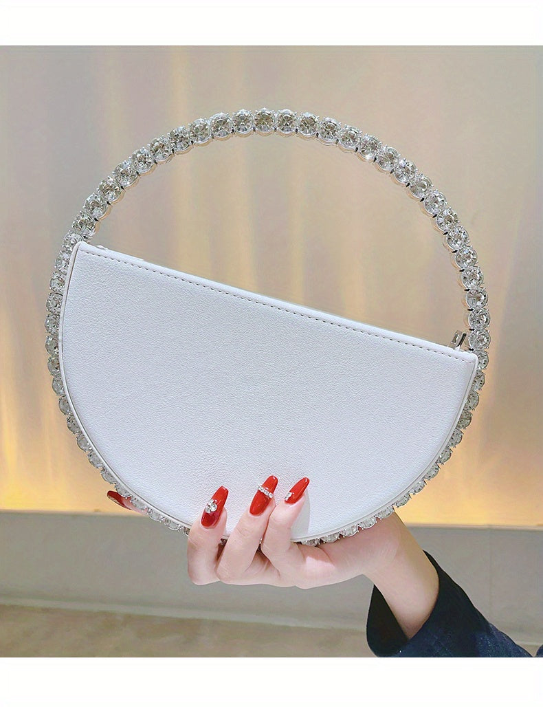 Leather Lining, Solid Color, Elegant Party Prom Wedding Handbag for Women - Trendy and Chic Evening Purse