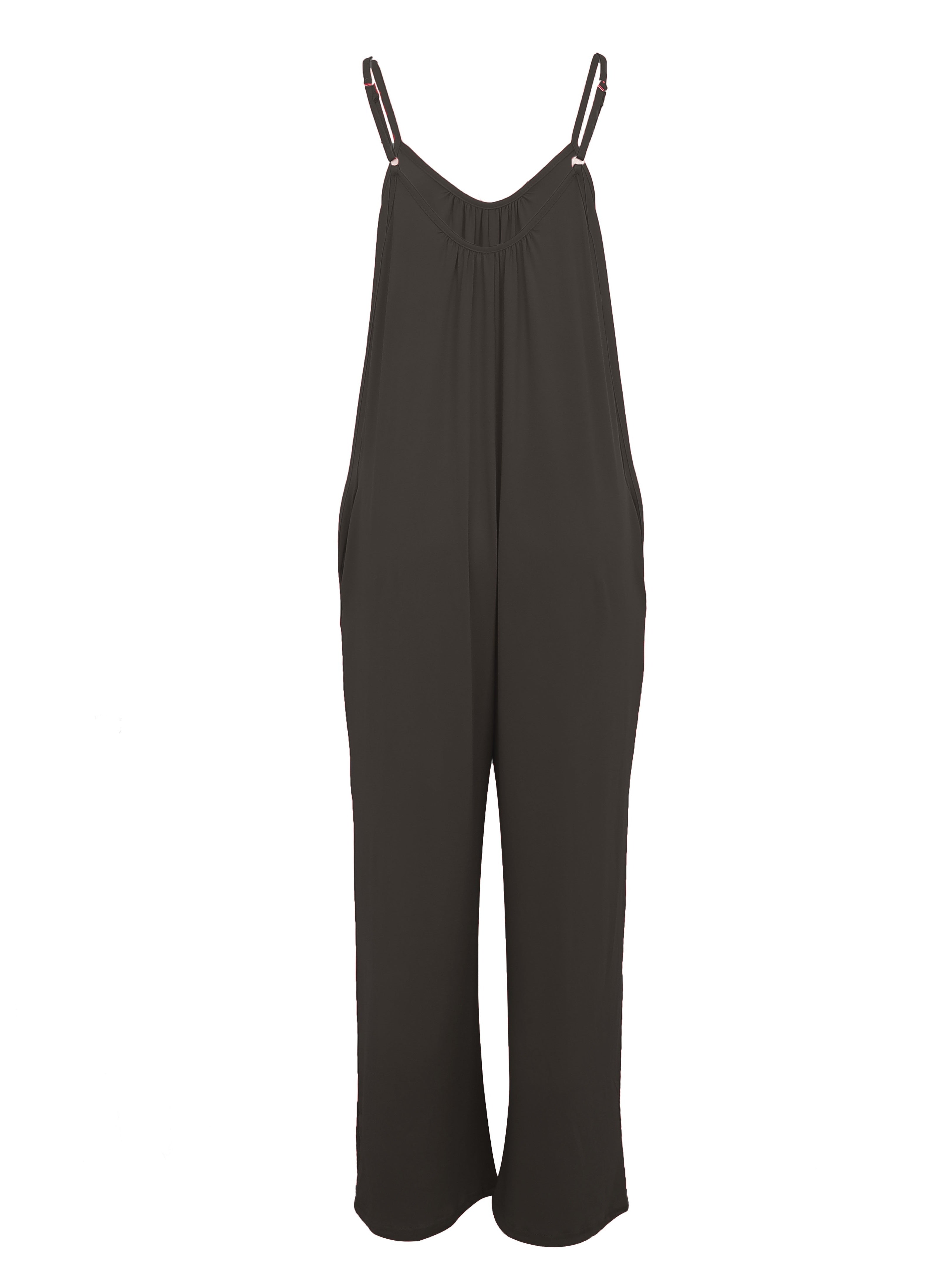 Women'S Light Blue Sleeveless Jumpsuit with Pockets - Casual Polyester Knit Fabric, V-Neck, Summer 2023, Beach Coverup, Beach Coverup Jumpsuit | Casual Style Jumpsuit | Knit Construction