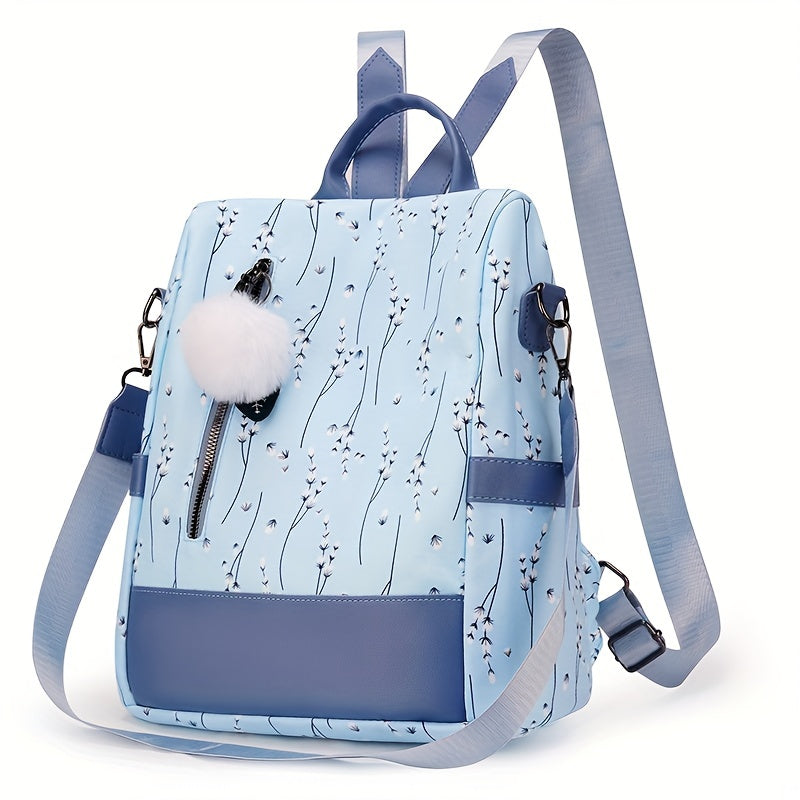 Backpack Purse For Women - Floral Print Shoulder Bag - School Bag