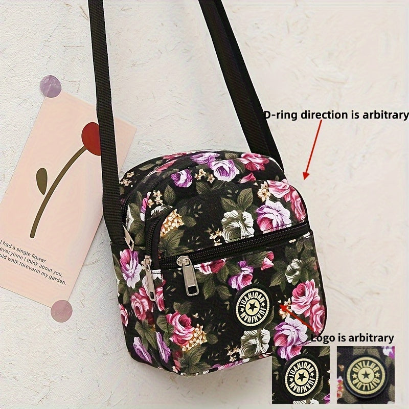 [Crossbody Bag] Soft-Sided Printed Crossbody Bag, Mini Shoulder Bag with Texture for Casual Use