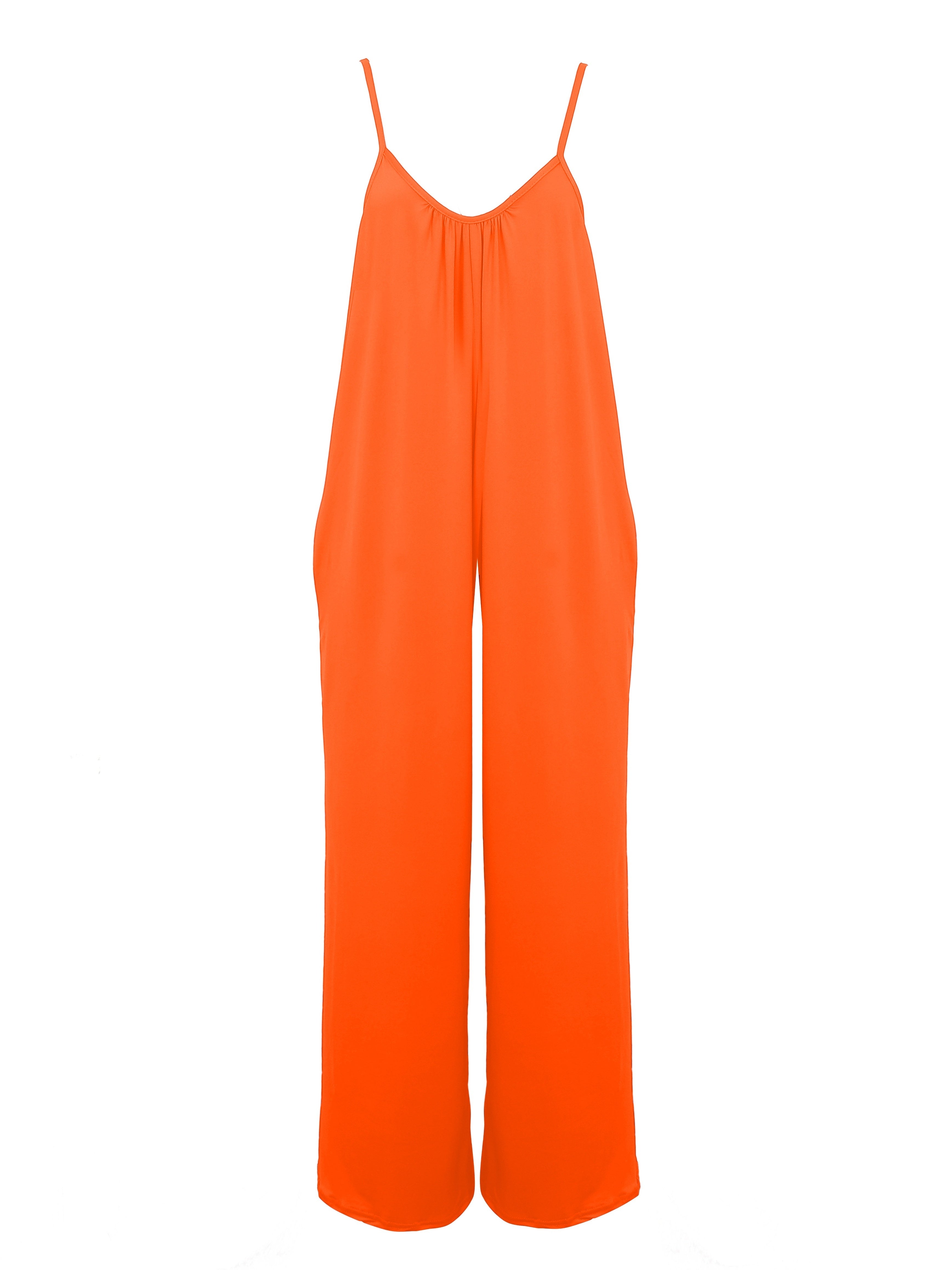 Women'S Light Blue Sleeveless Jumpsuit with Pockets - Casual Polyester Knit Fabric, V-Neck, Summer 2023, Beach Coverup, Beach Coverup Jumpsuit | Casual Style Jumpsuit | Knit Construction