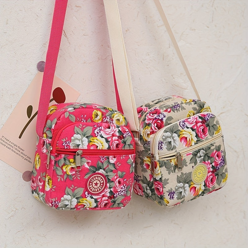 [Crossbody Bag] Soft-Sided Printed Crossbody Bag, Mini Shoulder Bag with Texture for Casual Use