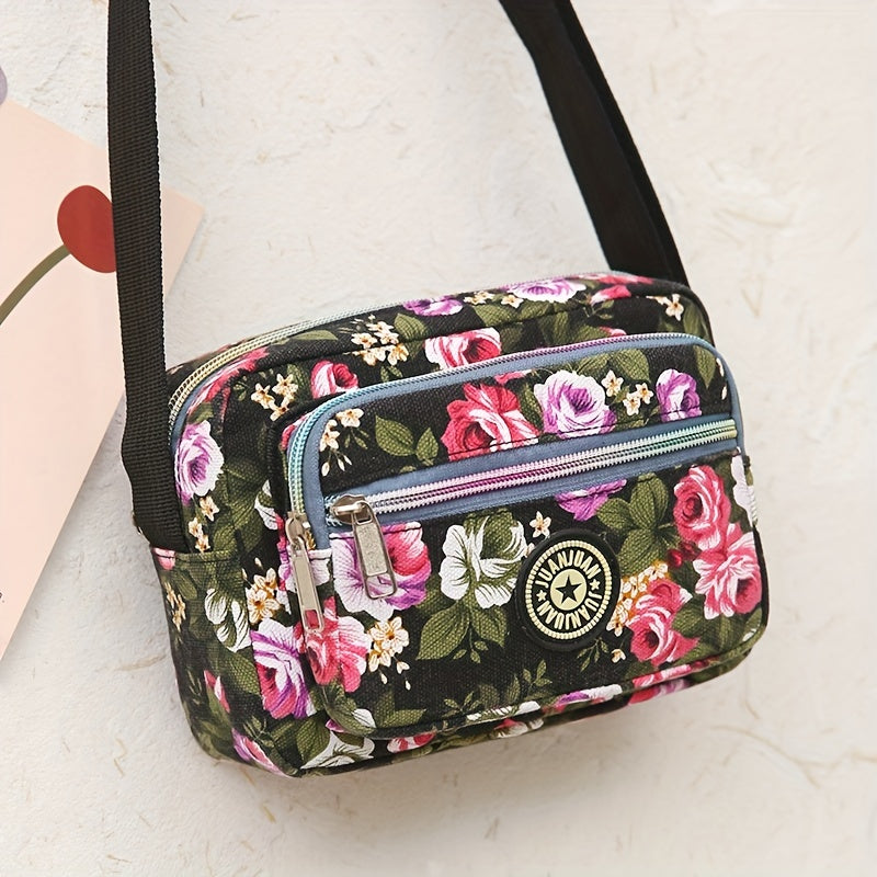 [Crossbody Bag] Soft-Sided Printed Crossbody Bag, Mini Shoulder Bag with Texture for Casual Use