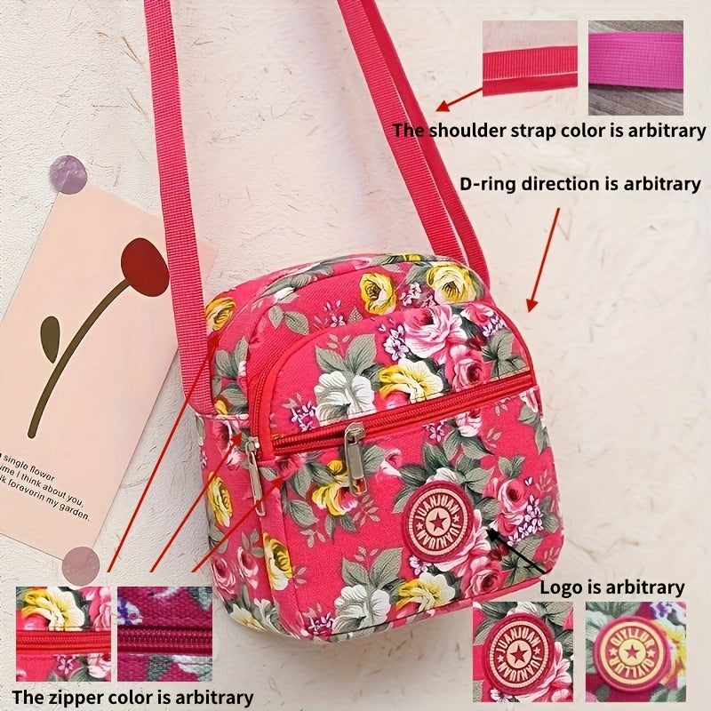 [Crossbody Bag] Soft-Sided Printed Crossbody Bag, Mini Shoulder Bag with Texture for Casual Use