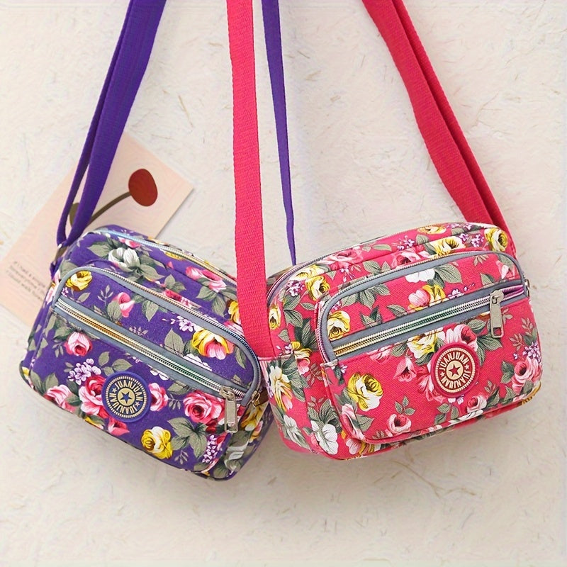 [Crossbody Bag] Soft-Sided Printed Crossbody Bag, Mini Shoulder Bag with Texture for Casual Use