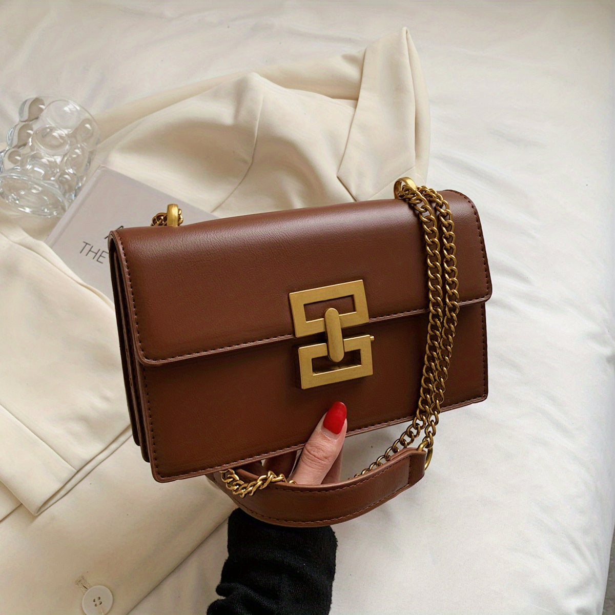 Women's Leather Crossbody - Square PU Bag for All Occasions