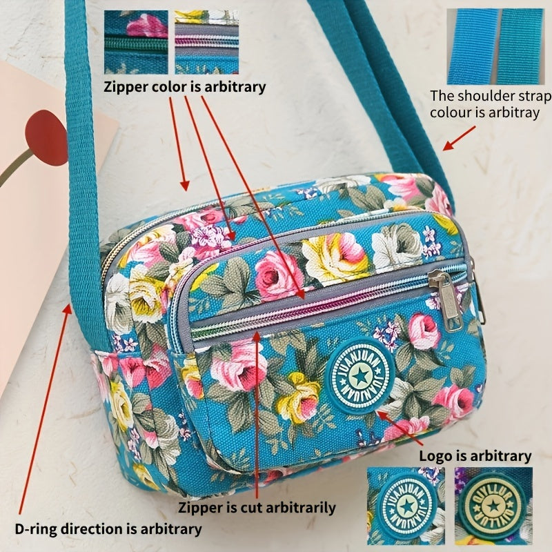 [Crossbody Bag] Soft-Sided Printed Crossbody Bag, Mini Shoulder Bag with Texture for Casual Use