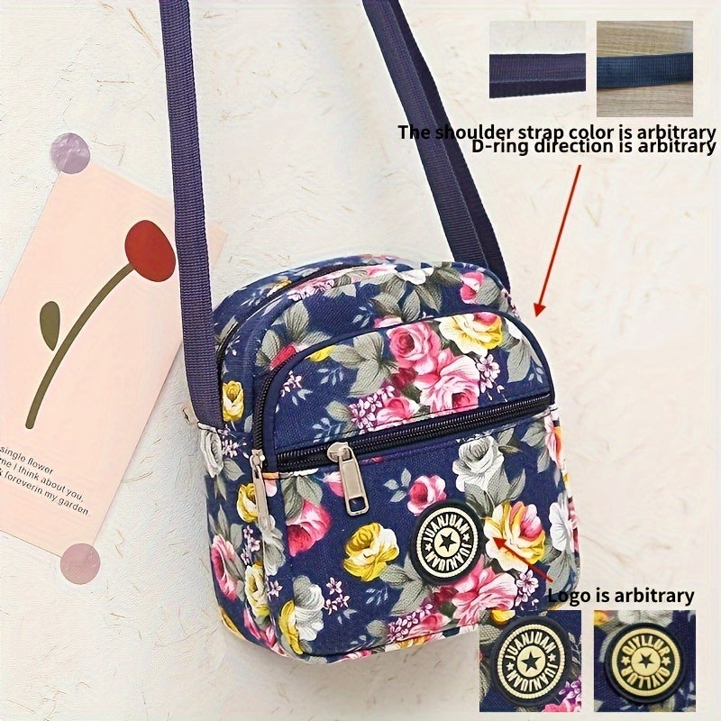 [Crossbody Bag] Soft-Sided Printed Crossbody Bag, Mini Shoulder Bag with Texture for Casual Use