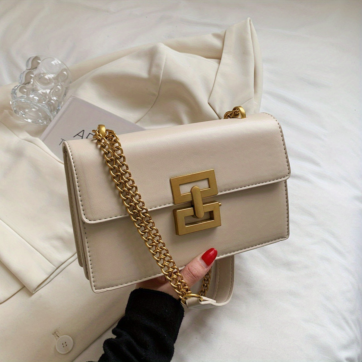 Women's Leather Crossbody - Square PU Bag for All Occasions